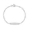 Pulsera bebé de plata rodiada No me olvides placas 13 + 2 cm