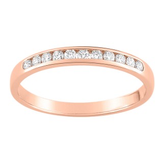Media alianza de oro rojo 18K con 11 diamantes 0.15 ct