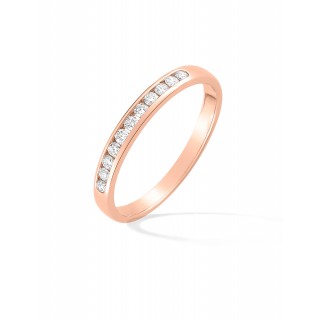 Media alianza de oro rojo 18K con 11 diamantes 0.15 ct