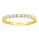 Meia aliança em ouro amarelo 18K com 9 diamantes de 0.26 ct