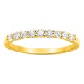 Meia aliança em ouro amarelo 18K com 9 diamantes de 0.26 ct