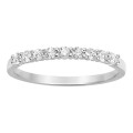 Media alianza de oro blanco 18K con 9 diamantes 0.26 ct