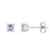 Pendientes redondos piedras celestes plata rodiada con circonitas