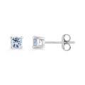Pendientes redondos piedras celestes plata rodiada con circonitas