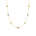 Collar de oro amarillo 9k, peridoto, topacio, citrino y amatista