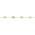 Pulsera de oro amarillo 9k, peridoto, amatista, citrino y topacio