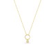Collar circular en oro amarillo de 18k y diamante de 0,06 ct, engaste de bisel