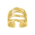 Anillo calado ajustable de acero dorado