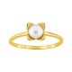 Anillo de oro amarillo 9k y perla de 5 mm