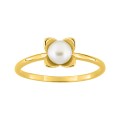 Anillo de oro amarillo 9k y perla de 5 mm