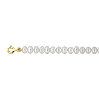 Pulsera de oro amarillo de 9k y perlas cultivadas de agua dulce blancas