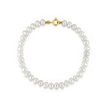Pulsera de oro amarillo de 9k y perlas cultivadas de agua dulce blancas