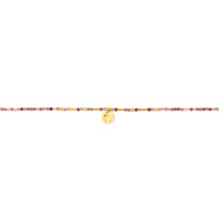 Pulsera de acero dorado con bolas de cristal