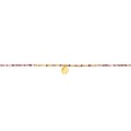 Pulsera de acero dorado con bolas de cristal