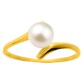 Anel em ouro amarelo de 18K  pérola de cultura de água doce