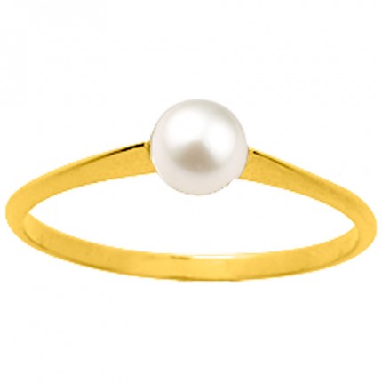 Anel em ouro amarelo de 18K com pérola