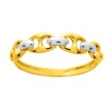 Sortija de oro amarillo de 18K rodio con diseño calabrote