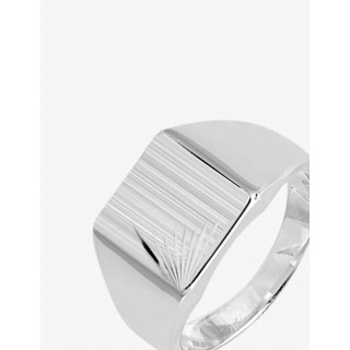 Anillo sello plata cuadrado para caballero acabado mate