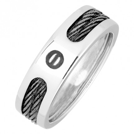 Anillo de plata para hombre con cordón