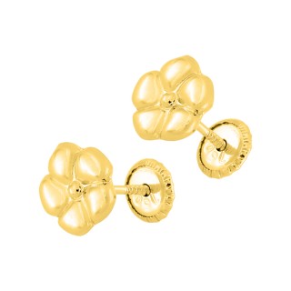 Pendientes flor en oro amarillo 18K