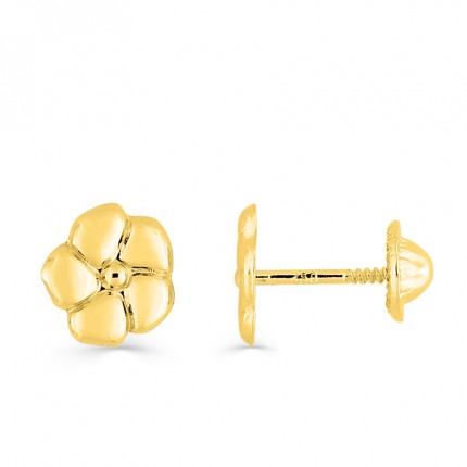 Brincos de flores em ouro amarelo de 18K
