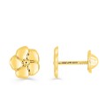 Pendientes flor en oro amarillo 18K