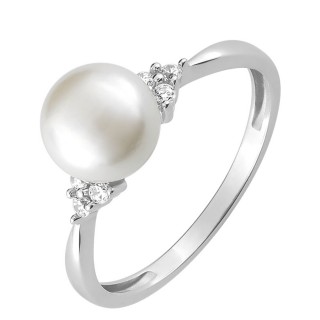 Anel em prata pérola sintética