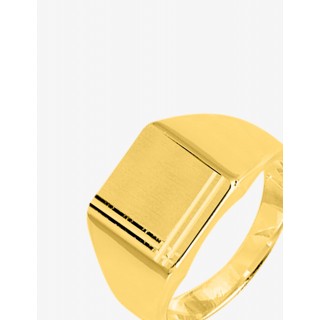 Anillo bañado en oro con sello cuadrado Oro Vivo