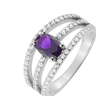 Anillo de plata con circ. Lila Oro Vivo