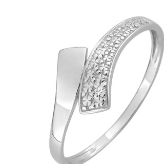 Anillo de oro blanco 9K con diamante 0.023CT
