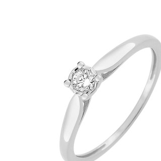 Anillo de oro blanco 9K con diamante de 0.08CT