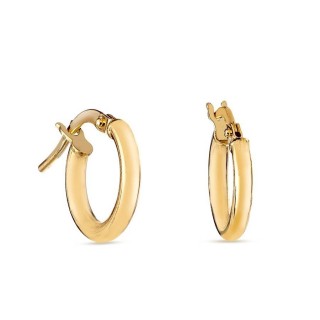 Brincos de argola em ouro amarelo 9K, 8 mm de diâmetro