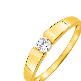 Anillo de oro amarillo 9K circonita
