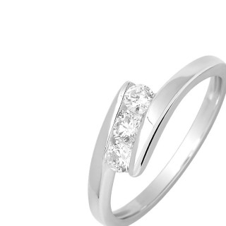 Anillo de plata con 3 circonitas Oro Vivo