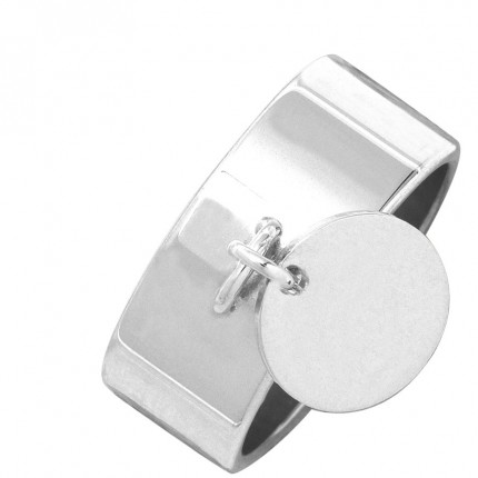 Anillo de plata con colgante de chapita Oro Vivo