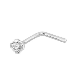 Piercing de Nariz em Ouro Branco 9K e Zircónia