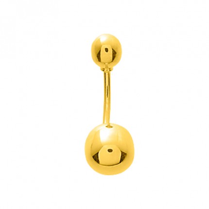 Piercing para ombligo bola de oro amarillo 18K