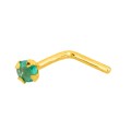 Piercing para nariz em ouro amarelo 18K com esmeralda