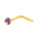 Piercing para naríz de oro amarillo 18K con amatista