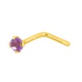 Piercing para naríz de oro amarillo 18K con amatista