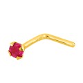 Piercing para nariz em ouro branco 18K com rubi