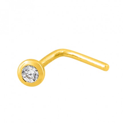 Piercing para naríz de oro amarillo 18K y cirita en chatón