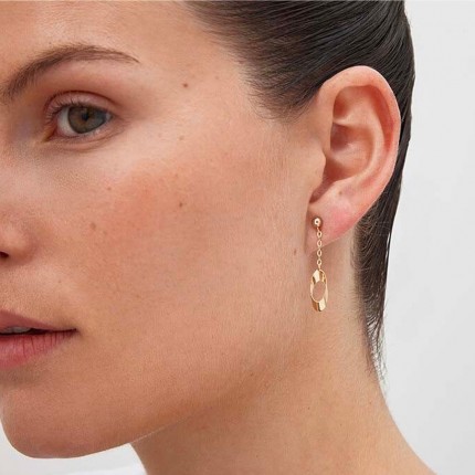 Brincos com Pendente em ouro amarelo 9 kt