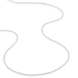 Cadena forzada diamantada de oro blanco 18K