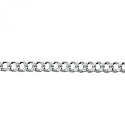Cadena de plata barbada diamantada