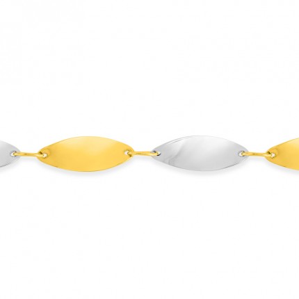 Corrente em ouro bicolor de 18K com peixinhos