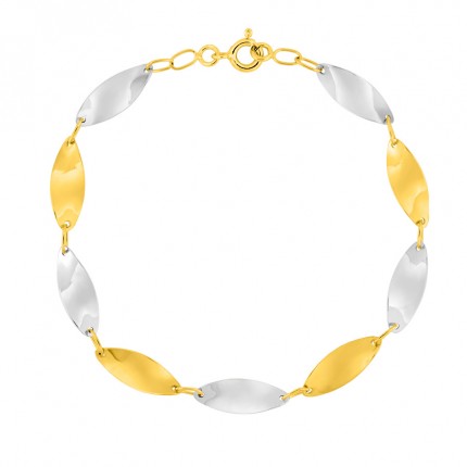 Cadena de oro bicolor 18K diseño pececillos