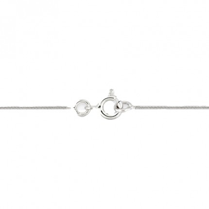Cadena de oro blanco de 18K cola de ratón 0.8 mm