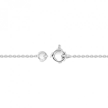Cadena de oro blanco de 18K forzada redonda