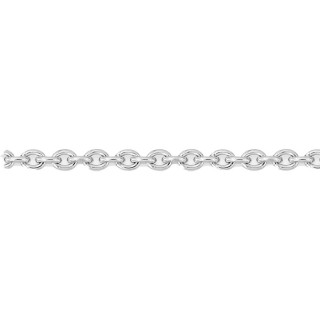 Cadena de oro blanco de 18K forzada redonda